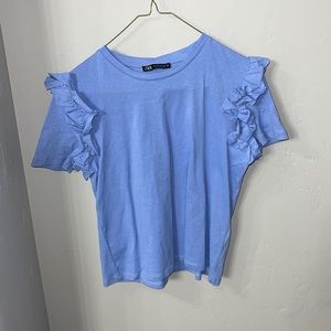 Zara Ruffle Sleeve T-shirt